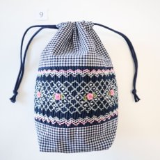 画像2: コップ袋（スモッキング刺繍）1枚   S -8~9 (2)