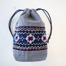 画像1: コップ袋（スモッキング刺繍）1枚   S -1~4 (1)