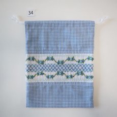 画像2: スモッキング刺繍のミニ巾着 Mサイズ-34 (2)