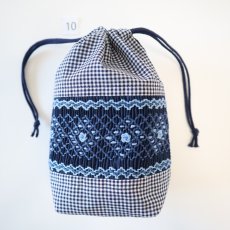 画像1: スモッキング刺繍のミニ巾着 Sサイズ-10 (1)