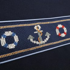 画像3: 75 ブック入れ(紺）　スモッキング刺繍 (3)