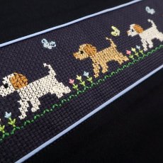 画像3: サンプル品76 クロスステッチ刺繍-ファスナー付レッスンバッグ (3)